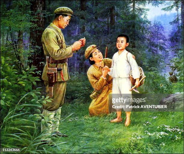 Propaganda Paintings In North Korea On September 00Th, 2005 In Pyongyang, Thailand - Here, Arts And Culture Are Subordinated To Political And...