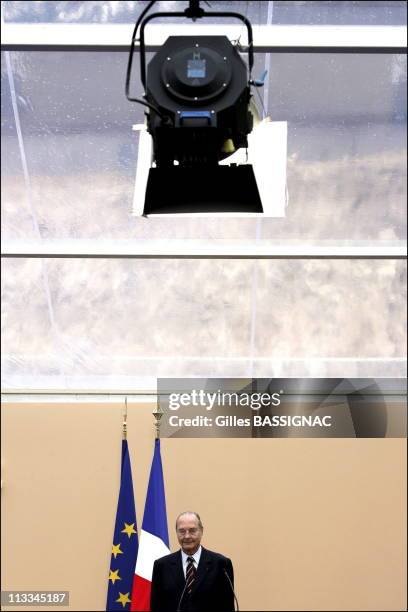 Groundbreaking Ceremony Of The Charles De Gaulle Memorial With French President Jacques Chirac And His Wife Bernadette, Admiral Philippe De Gaulle...