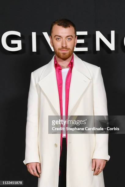 Singer Sam Smith attends the Givenchy show as part of the Paris Fashion Week Womenswear Fall/Winter 2019/2020 on March 03, 2019 in Paris, France.