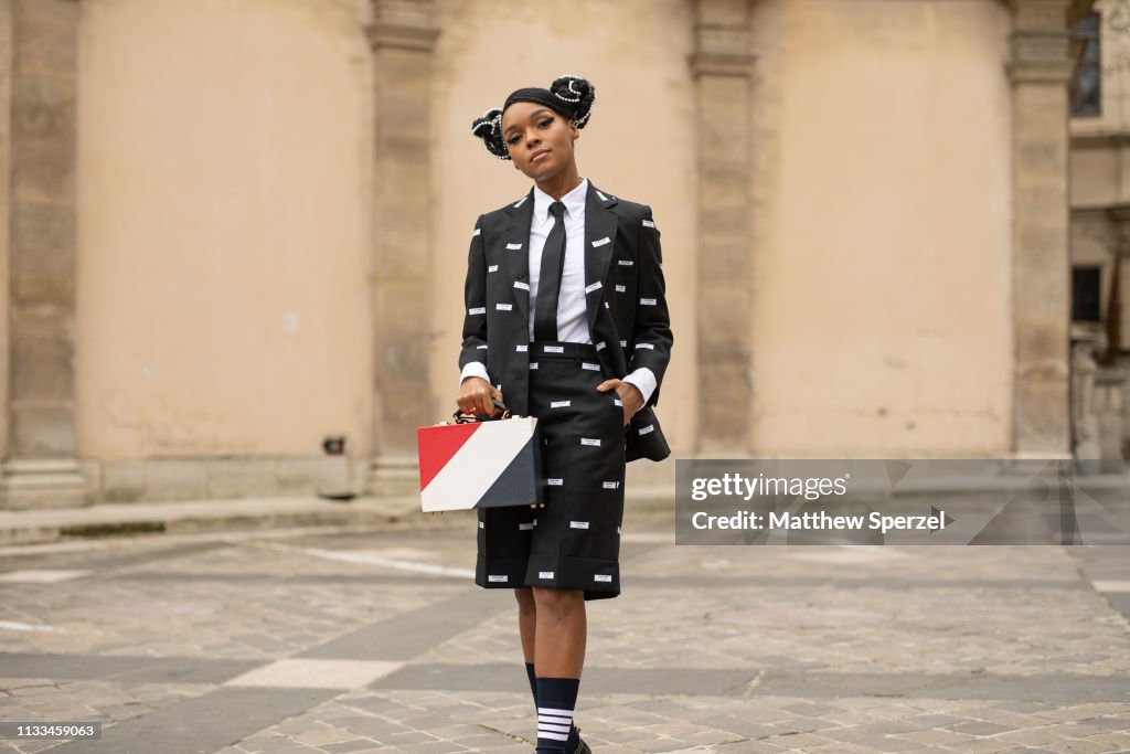 Street Style - Paris Fashion Week Womenswear Fall/Winter 2019/2020 : Day Seven