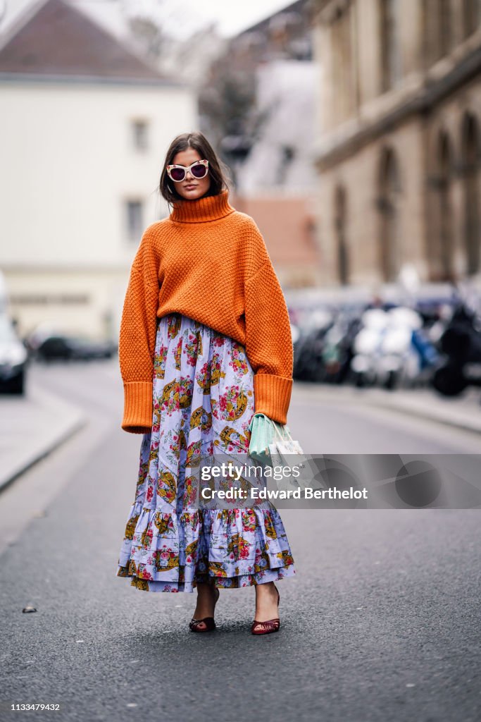 Street Style - Paris Fashion Week Womenswear Fall/Winter 2019/2020 : Day Seven