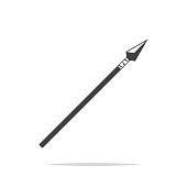 Spear icon vector isolated