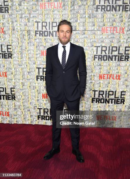 Charlie Hunnam attends the "Triple Frontier" World Premiere at Jazz at Lincoln Center on March 03, 2019 in New York City.