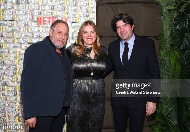 Producer Chuck Roven, Mary Cameron Goodyear and Director, Co-writer J. C. Chandor attend Netflix World Premiere of TRIPLE FRONTIER at Lincoln Center...
