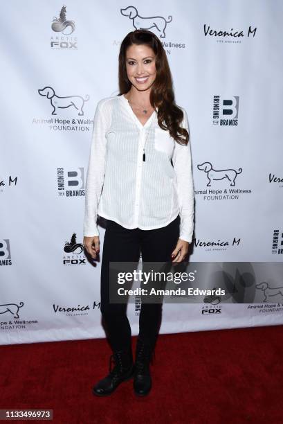 Actress Shannon Elizabeth attends The Animal Hope & Wellness Foundation's 2nd Annual Compassion Gala at Playa Studios on March 03, 2019 in Culver...