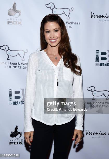 Actress Shannon Elizabeth attends The Animal Hope & Wellness Foundation's 2nd Annual Compassion Gala at Playa Studios on March 03, 2019 in Culver...