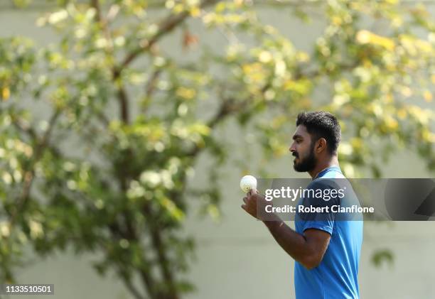 Vijay Shankar of India ahead of game two of the One Day International series between India and Australia at Vidarbha Cricket Association Ground on...