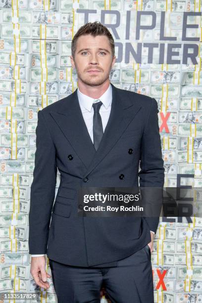 Garrett Hedlund attends the "Triple Frontier" World Premiere at Jazz at Lincoln Center on March 03, 2019 in New York City.