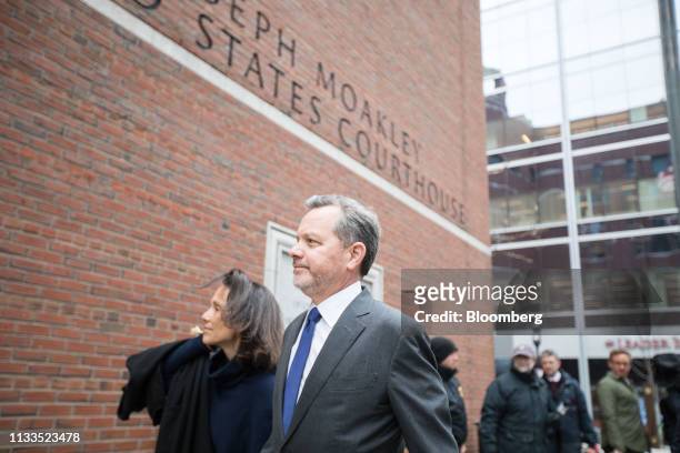 Bill McGlashan, a former top executive at TPG Growth LLC who was fired after he was charged, arrives at federal court in Boston, Massachusetts, U.S.,...