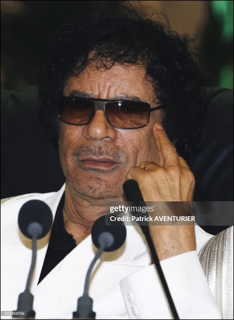 The sixth world symposium on the thought of Mouamar Kadhafi in Sheba, Libya on March 03, 2007.