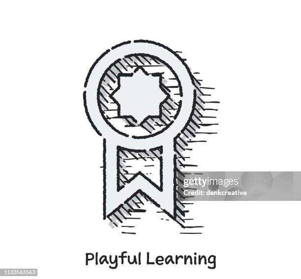hand drawn playful learning sketch line icon for web - home study background stock illustrations