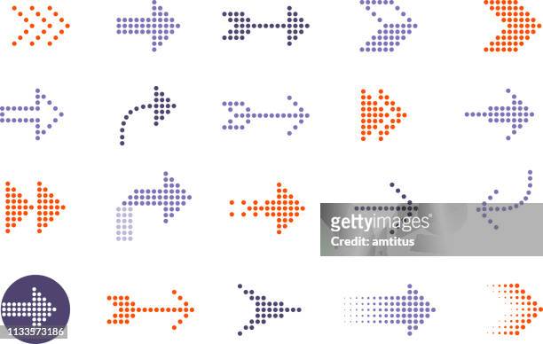dotted arrows - arrow icon stock illustrations