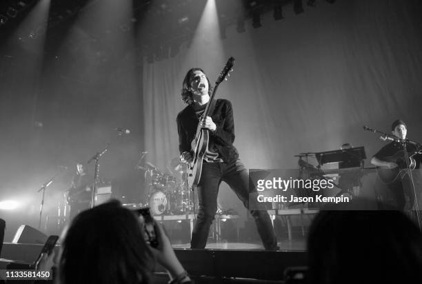 Singer and songwriter James Bay performs at The Ryman Auditorium on March 03, 2019 in Nashville, Tennessee.