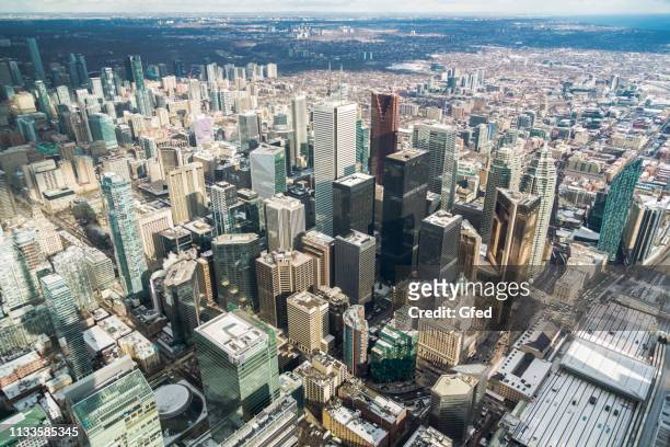 aerial view over toronto - toronto stock pictures, royalty-free photos & images