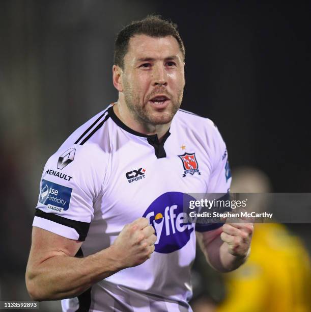 Louth , Ireland - 29 March 2019; Brian Gartland of Dundalk celebrates following the SSE Airtricity League Premier Division match between Dundalk and...