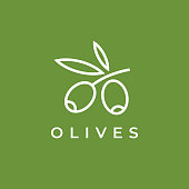Olives icon. Olive branch.