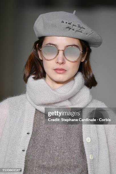 Model walks the runway during the Agnes B show as part of the Paris Fashion Week Womenswear Fall/Winter 2019/2020 on March 04, 2019 in Paris, France.