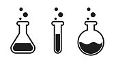 Liquid test tube icon in the science laboratory.