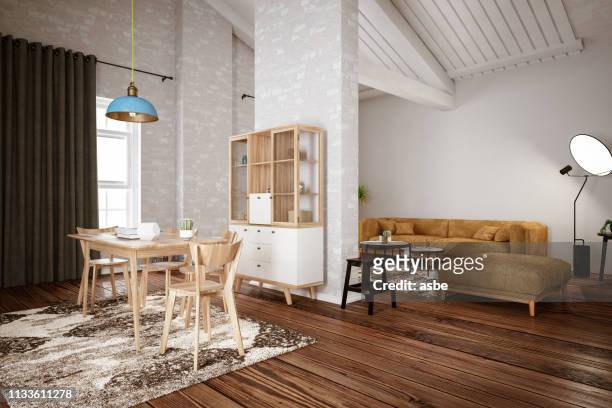cozy room with sofa and table - timber flooring stock pictures, royalty-free photos & images