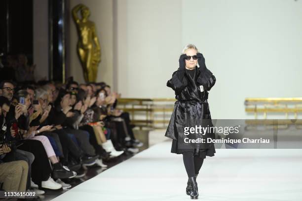 Agnes Trouble walks the runway during the Agnes B. Show as part of the Paris Fashion Week Womenswear Fall/Winter 2019/2020 on March 04, 2019 in...