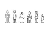 Family, people of different ages outline style