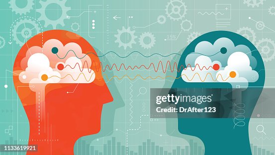 Two Heads Connected With Different Brain Waves Two Heads Connected With Different Brain Waves