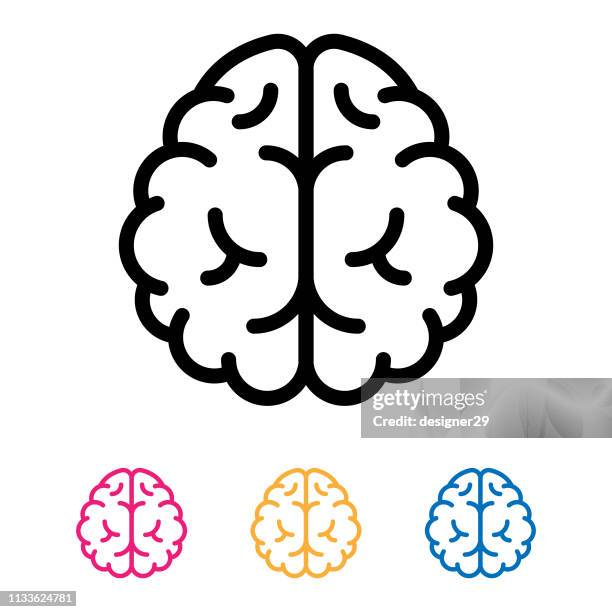 brain icon design. - genius stock illustrations