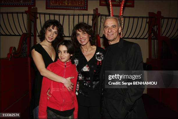 Party For Laurette Fugain Association On February 8Th, 2005 In Paris, France - Michel And Stephanie Fugain With Their Children Marie And Alexis.