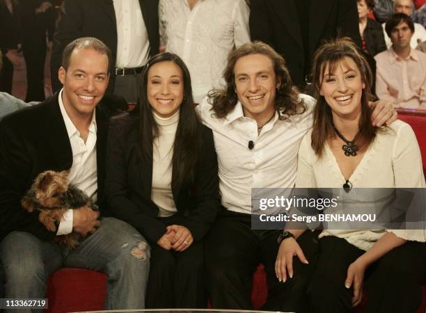 Philippe Candeloro On Vivement Dimanche Tv Show On February 7Th, 2005 In Paris, France - Stephane Bernadis Sarah Abitbol Philippe And Olivia Candeloro