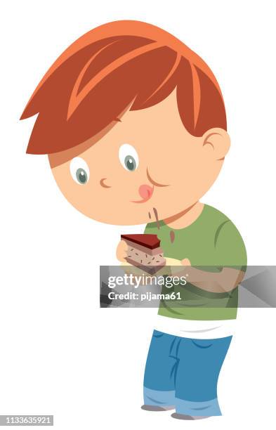 ilustraciones, imágenes clip art, dibujos animados e iconos de stock de torta de comida para niños - tarta postre