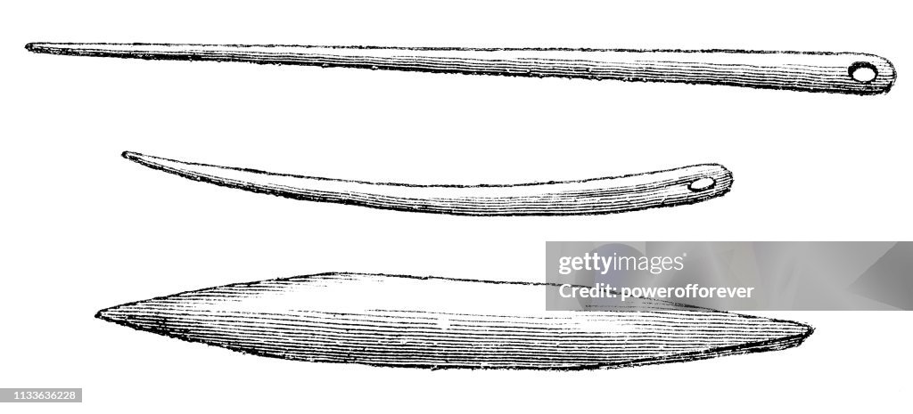 史前的穆斯特裡安骨針-160, 000 至 40, 000年前