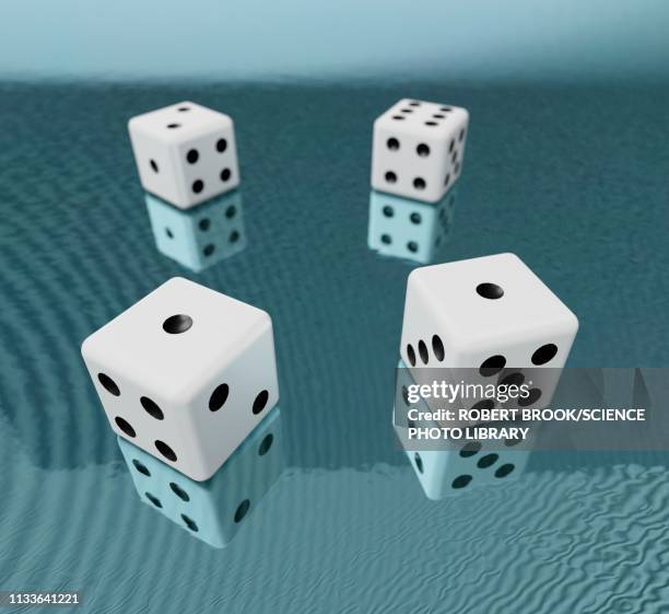 dice and waves, illustration - building blocks stock illustrations