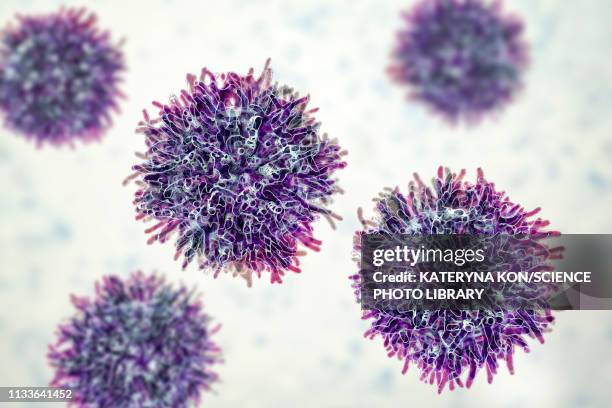 thyroid cancer cells, illustration - thyroid cancer stock illustrations