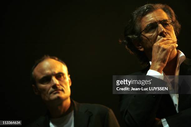 Music And Meeting Of 'Touche Pas A Mon Adn' At Zenith In Paris, France On October 14, 2007 Philippe Val, Bernard-Henri Levy.
