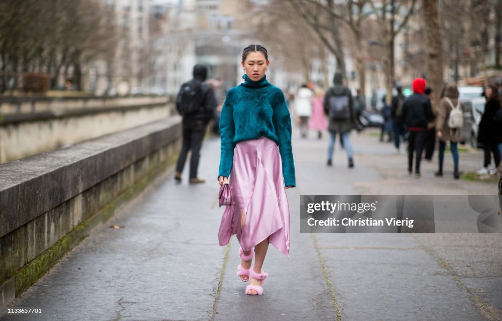 Street Style - Paris Fashion Week Womenswear Fall/Winter 2019/2020 : Day Seven
