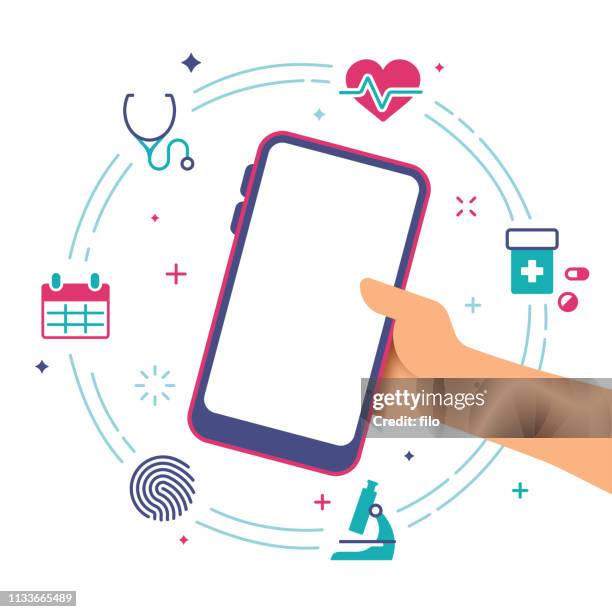 health care smart phone - online calendar stock illustrations