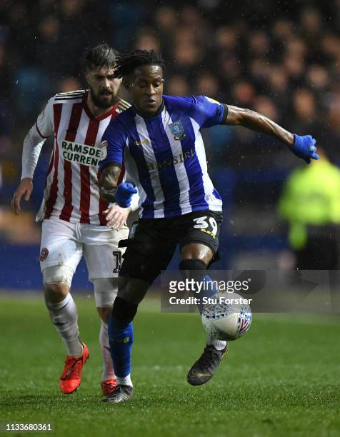 Wednesday player Rolando Aarons in action during the Sky Bet Championship match between Sheffield Wednesday and Sheffield United at Hillsborough...