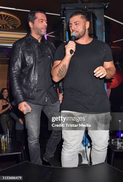 Aurelio Savina and Severino Seeger during the Giulia song release party at Cheshire Cat Club on March 29, 2019 in Berlin, Germany.