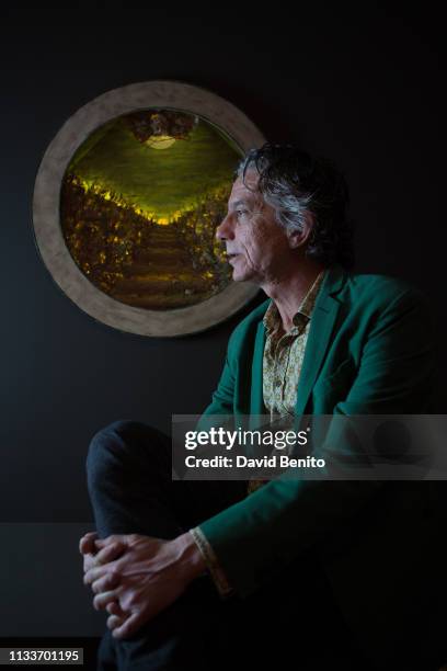 Spanish artist Carlos Díaz Bustamante poses for a portrait session on March 8, 2019 in Casa de México in Madrid, Spain.