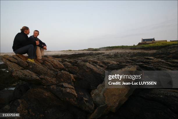 David And Soizic Cuisnier, The Modern Robinsons Of Quemenes Island In France In May, 2008 - David and Soizic Cuisnier live alone on the Quemenes...