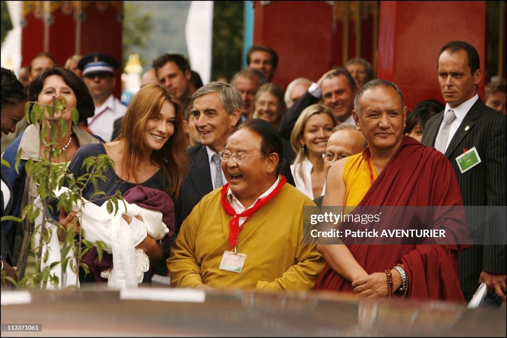 Carla Bruni-Sarkozy and the Dalai Lama Inaugurate the Lerab Ling temple On August 22, 2008.