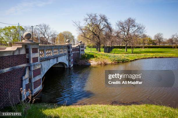 springtime in belle isle - belle isle bridge detroit stock pictures, royalty-free photos & images