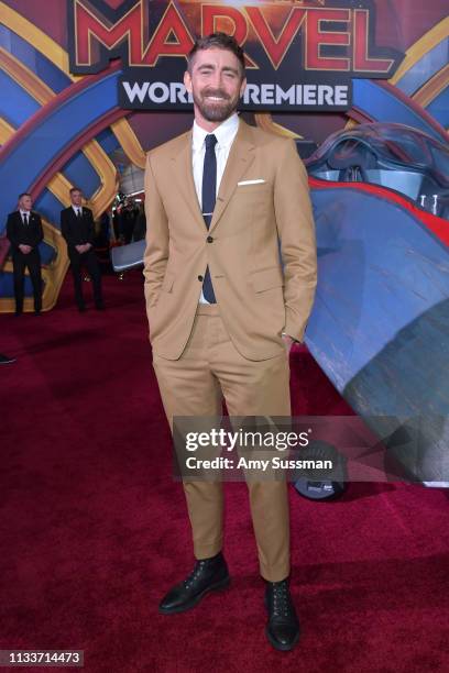Lee Pace attends Marvel Studios "Captain Marvel" Premiere on March 04, 2019 in Hollywood, California.
