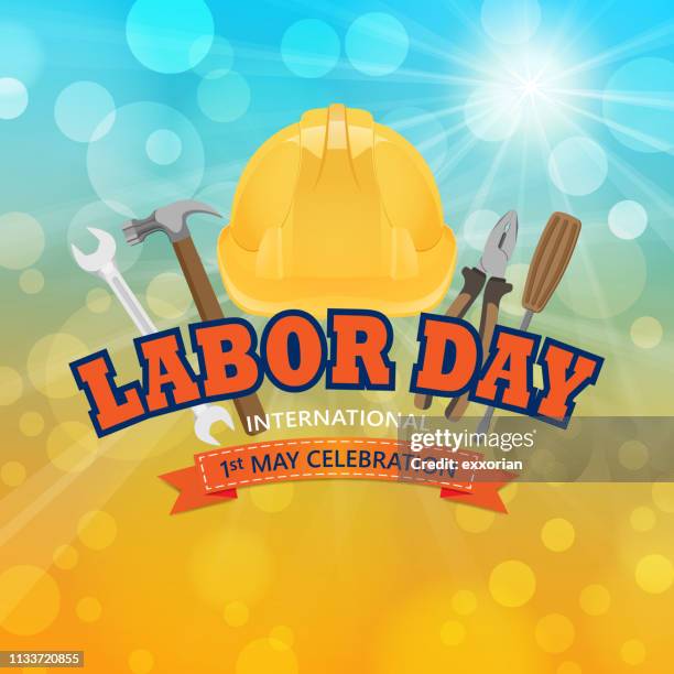celebrating international labor day - employment and labour stock illustrations