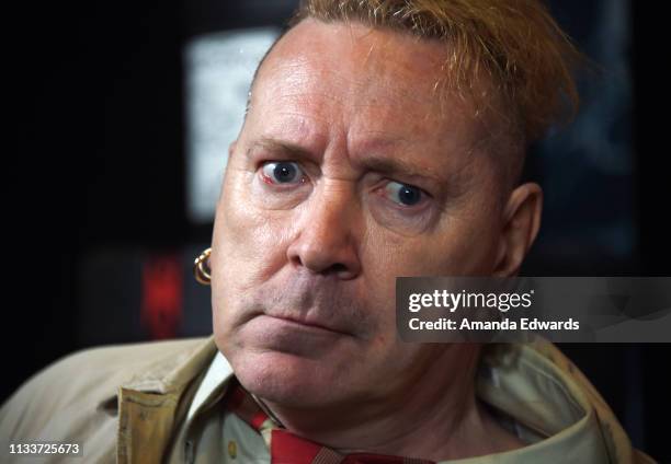 John Lydon arrives at the premiere of Epix's "Punk" at SIR on March 04, 2019 in Los Angeles, California.