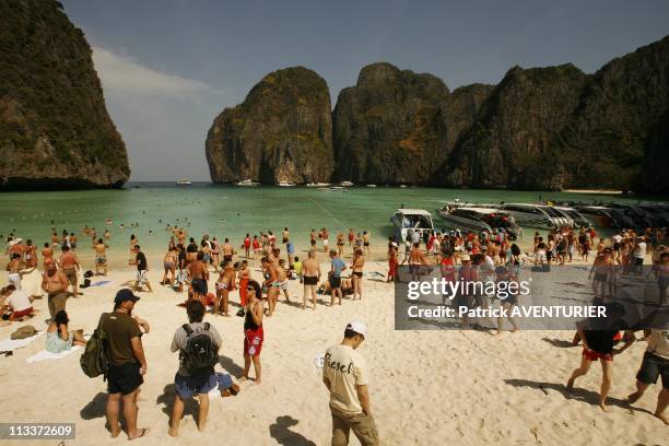 Illustration : Islands Of The South Thailand In February, 2008 - Koh Phi Phi Le island is famous for its Ao Maya Bay and its beach, 'Maya Beach',...
