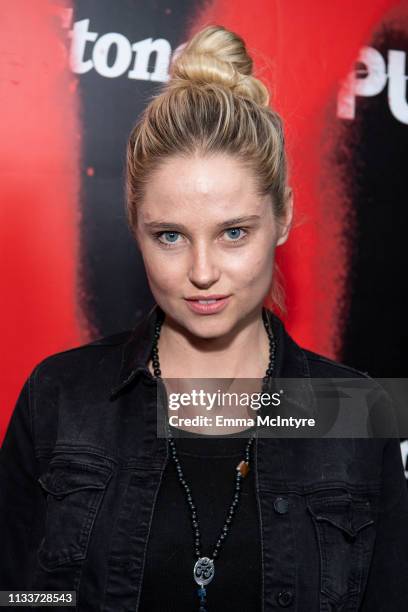 Genevieve Morton arrives at the premiere of Epix's "Punk" at SIR on March 04, 2019 in Los Angeles, California.