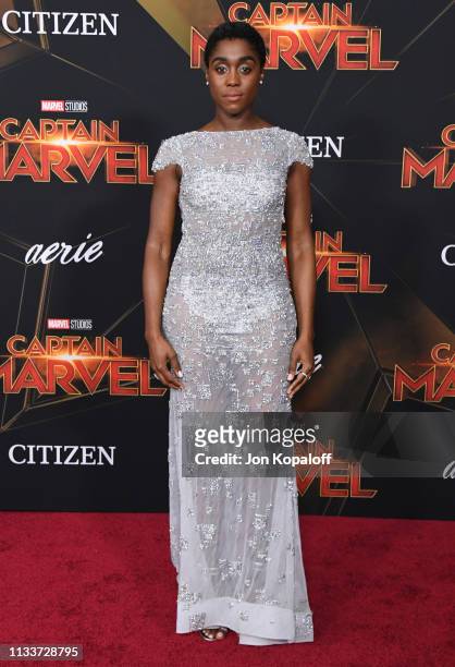 Lashana Lynch attends Marvel Studios "Captain Marvel" Premiere on March 04, 2019 in Hollywood, California.