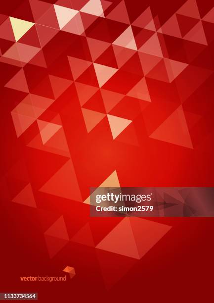 abstract triangle mosaic background - dramatic sky red stock illustrations