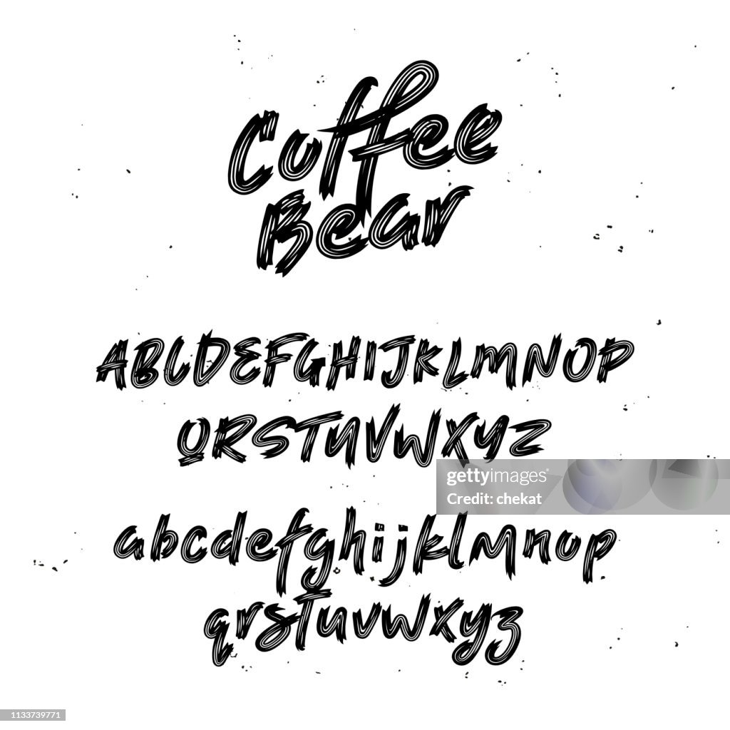 Cool Script Font Brush Painted Letters High-Res Vector Graphic - Getty ...